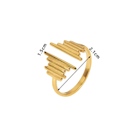 Gold Plated Anti Tarnish Stainless Steel Contemporary Adjustable Finger Ring