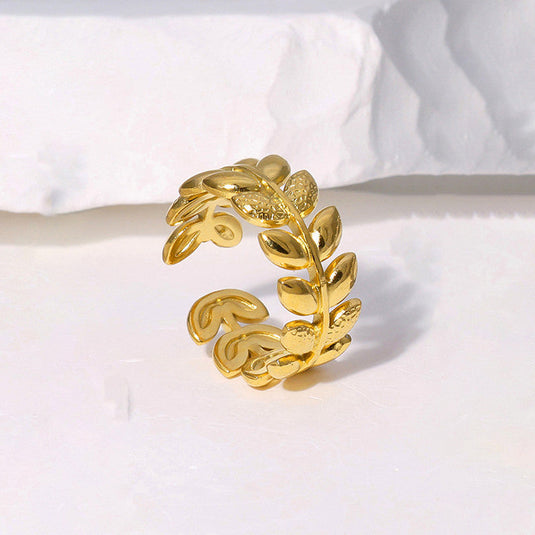 Gold Plated Anti Tarnish Stainless Steel Contemporary Adjustable Finger Ring