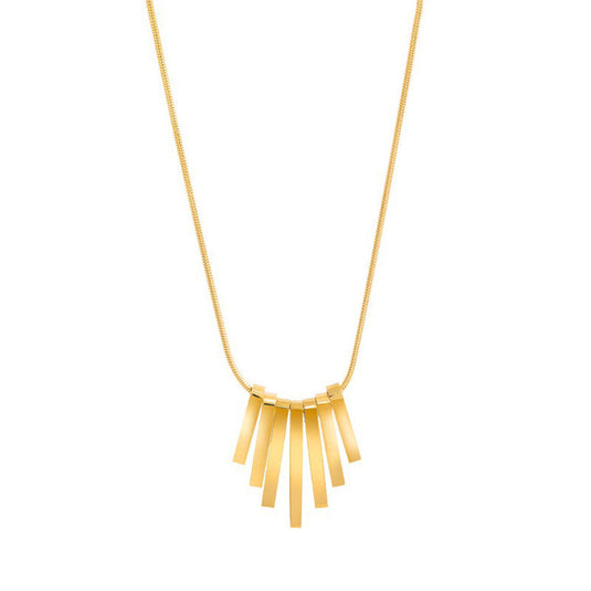 Gold Plated Anti Tarnish Stainless Steel Dangling Stripes Pendant