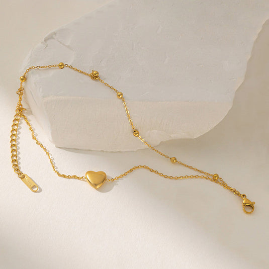 Gold Plated Anti Tarnish Stainless Steel Heart Themed Wraparound Bracelet