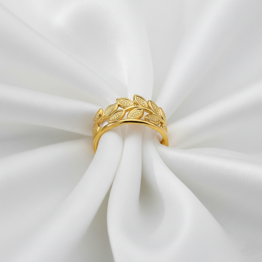 Gold Plated Contemporary Style Adjustable Ring