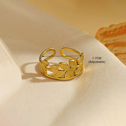 Gold Plated Contemporary Style Adjustable Ring