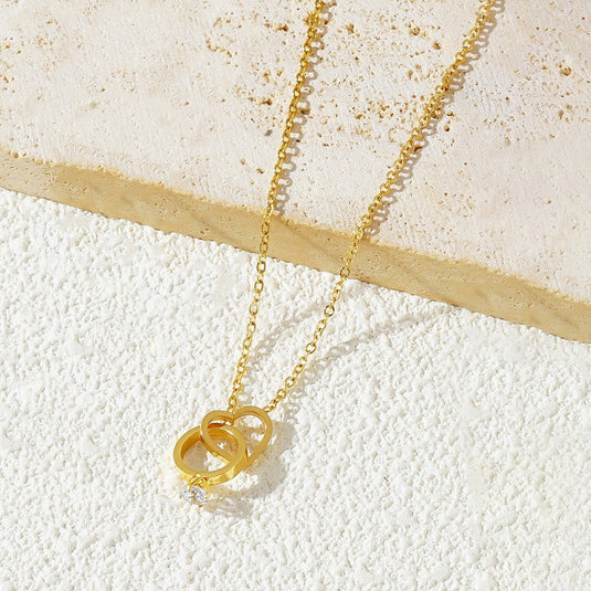 Gold Plated Stainless Steel Anti Tarnish Heart Themed Pendant For Women