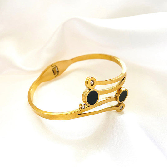 Gold Plated Stainless Steel Contemporary Anti Tarnish Geometric Bracelet