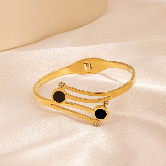Gold Plated Stainless Steel Contemporary Anti Tarnish Geometric Bracelet