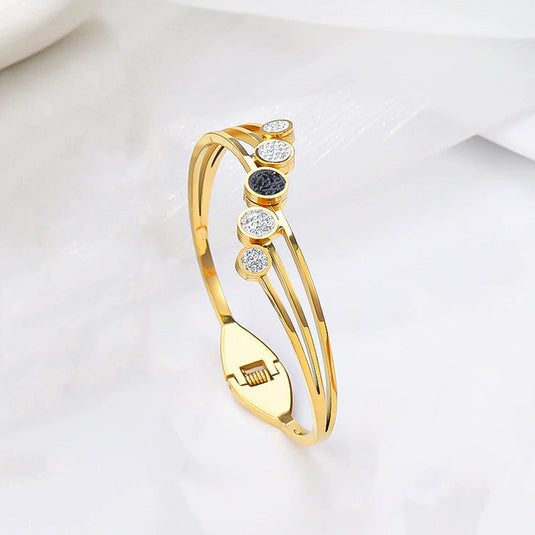 Gold Plated Stainless Steel Contemporary Anti Tarnish Geometric Bracelet