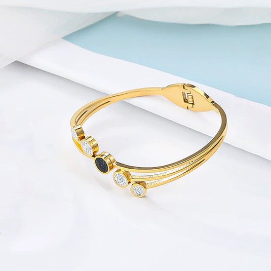 Gold Plated Stainless Steel Contemporary Anti Tarnish Geometric Bracelet