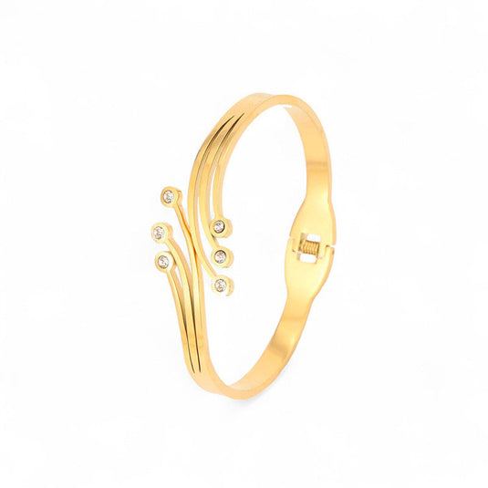 Gold Plated Stainless Steel Contemporary Anti Tarnish Geometric Bracelet