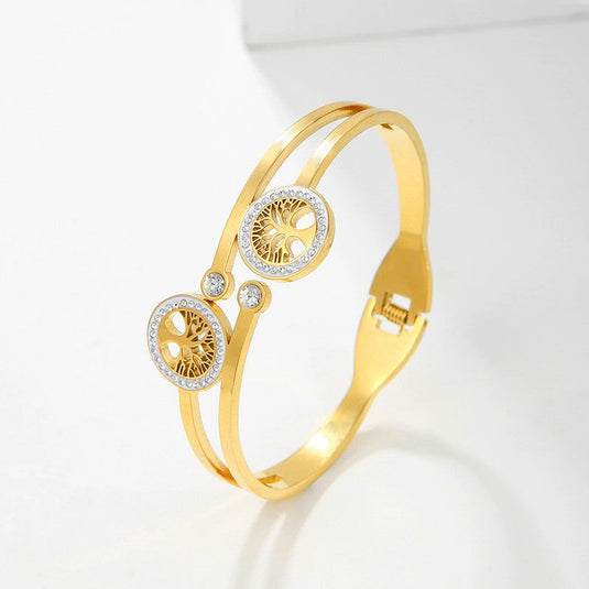 Gold Plated Stainless Steel Contemporary Anti Tarnish Geometric Bracelet