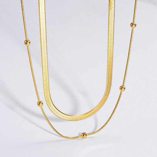 Gold-Plated Anti Tarnish Chain Layered Necklace