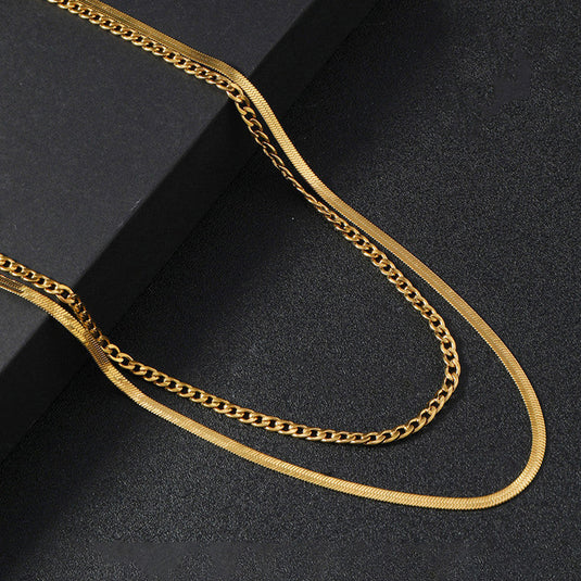 Gold-Plated Anti Tarnish Chain Layered Necklace