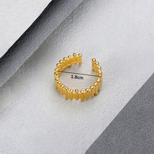 Gold Plated Anti Tarnish Stainless Steel Contemporary Adjustable Finger Ring