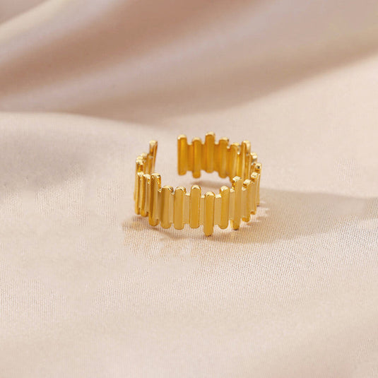 Gold Plated Anti Tarnish Stainless Steel Contemporary Adjustable Finger Ring