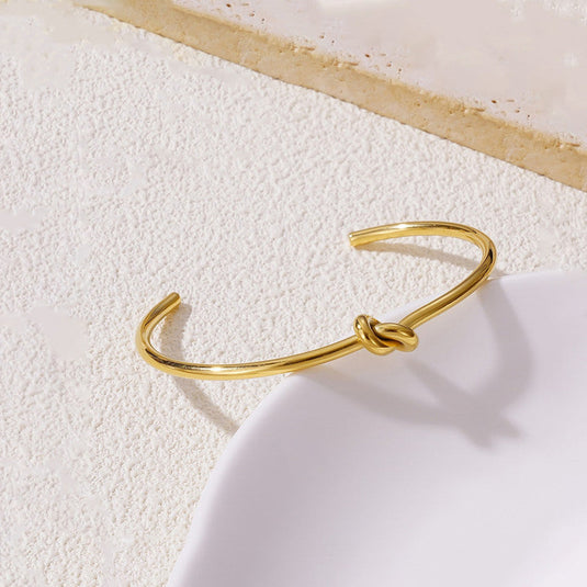 Gold Plated Anti Tarnish Stainless Steel Contemporary Cuff Bracelet