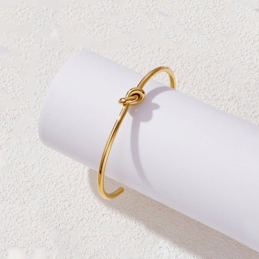 Gold Plated Anti Tarnish Stainless Steel Contemporary Cuff Bracelet