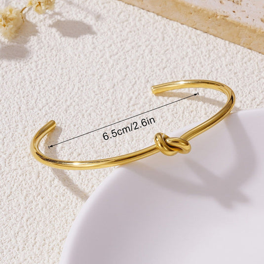 Gold Plated Anti Tarnish Stainless Steel Contemporary Cuff Bracelet
