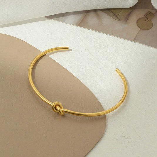 Gold Plated Anti Tarnish Stainless Steel Contemporary Cuff Bracelet