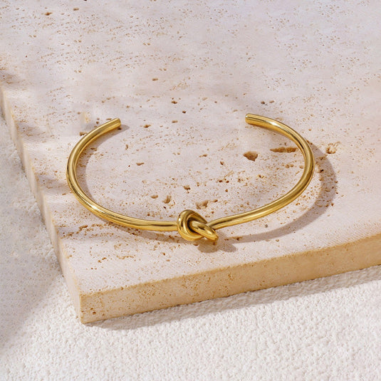 Gold Plated Anti Tarnish Stainless Steel Contemporary Cuff Bracelet
