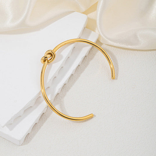 Gold Plated Anti Tarnish Stainless Steel Contemporary Cuff Bracelet