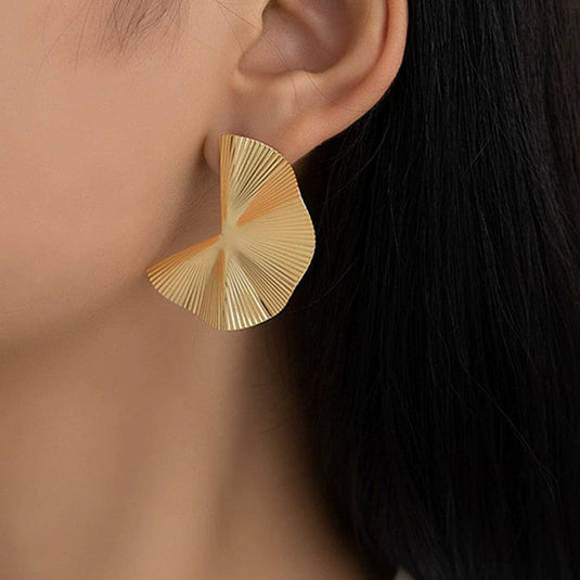 Gold-Plated Anti Tarnish Stainless Steel Contemporary Earrings