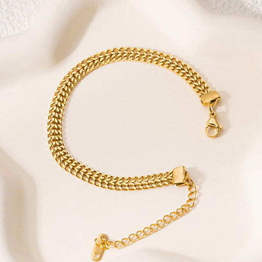 Gold Plated Anti Tarnish Stainless Steel Contemporary Wraparound Bracelet