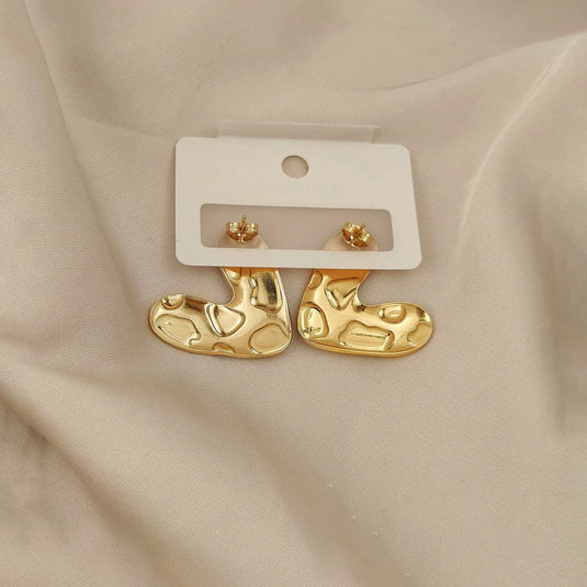 Gold-Plated Anti Tarnish Stainless Steel Heart Themed Earrings
