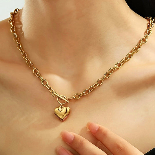 Gold Plated Anti Tarnish Stainless Steel Heart Themed Pendant