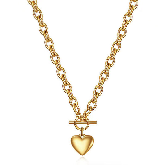 Gold Plated Anti Tarnish Stainless Steel Heart Themed Pendant