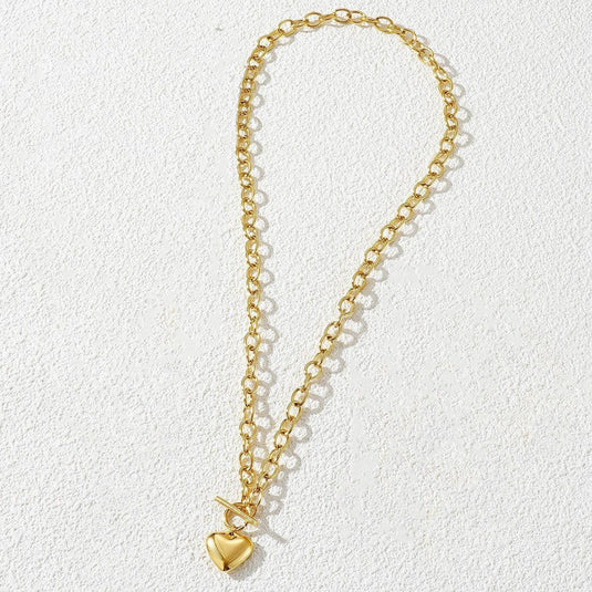 Gold Plated Anti Tarnish Stainless Steel Heart Themed Pendant