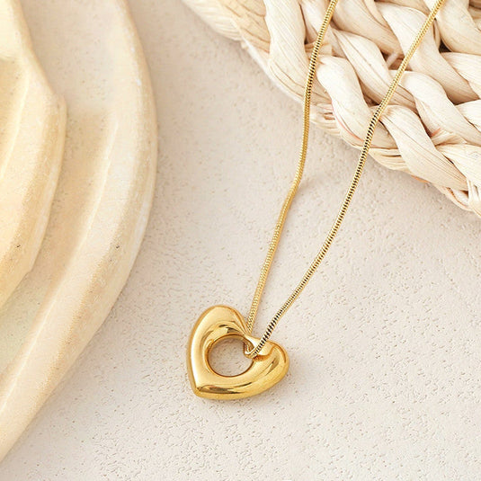 Gold Plated Anti Tarnish Stainless Steel Heart Themed Pendant