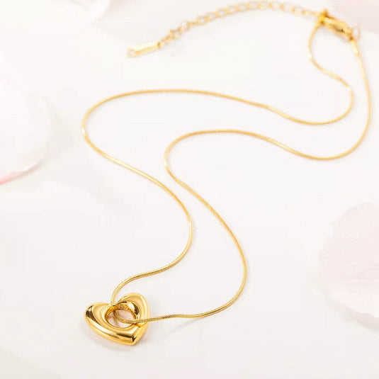 Gold Plated Anti Tarnish Stainless Steel Heart Themed Pendant