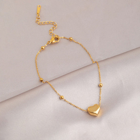 Gold Plated Anti Tarnish Stainless Steel Heart Themed Wraparound Bracelet
