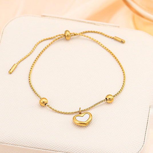 Gold Plated Anti Tarnish Stainless Steel Heart Themed Wraparound Bracelet