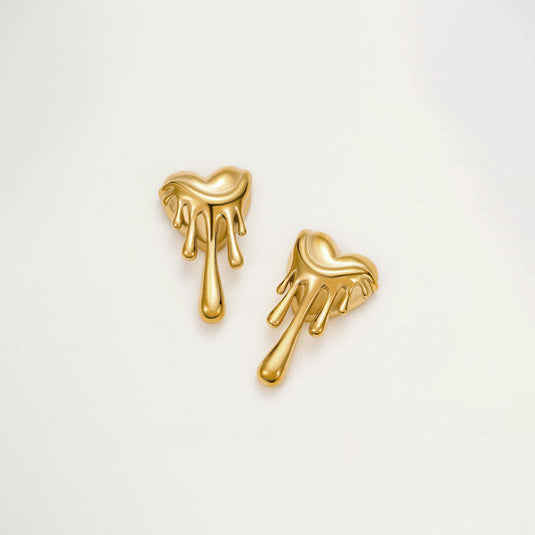 Gold-Plated Anti Tarnish Stainless Steel Quirky Drop Earrings