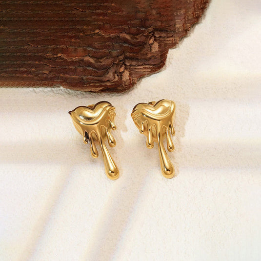 Gold-Plated Anti Tarnish Stainless Steel Quirky Drop Earrings