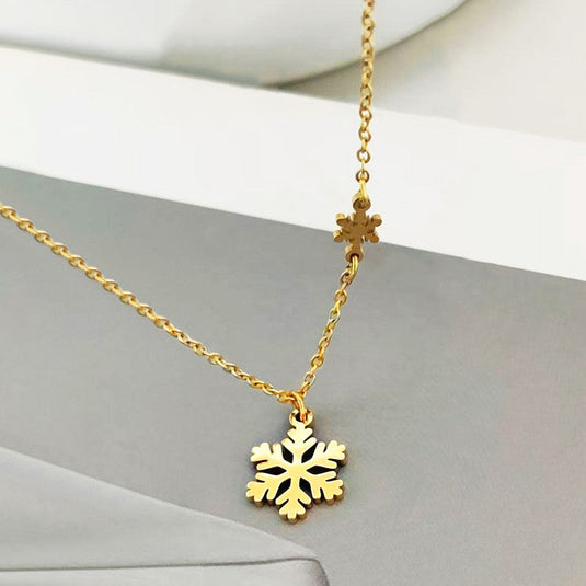 Gold Plated Anti Tarnish Stainless Steel Snow Flake Pendant