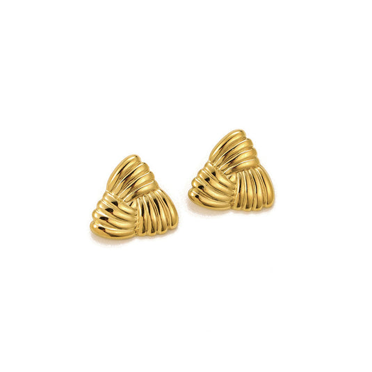 Gold-Plated Anti Tarnish Stainless Steel Triangular Stud Earrings
