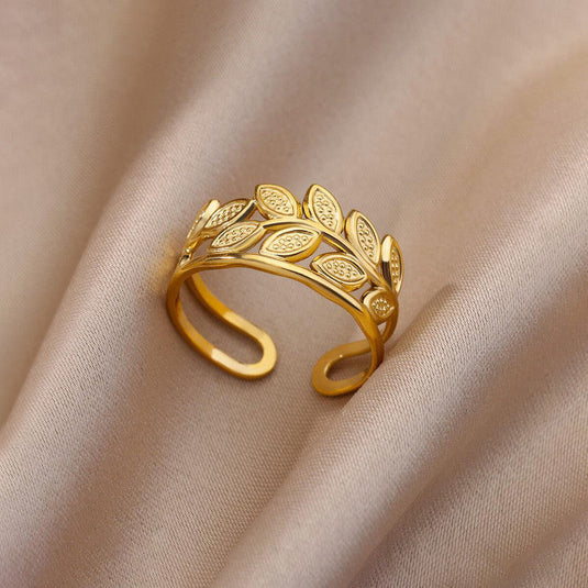 Gold Plated Contemporary Style Adjustable Ring