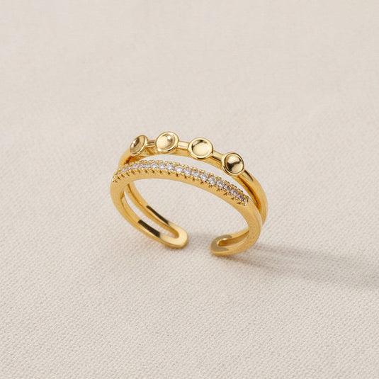 Gold Plated Contemporary Style Adjustable Ring