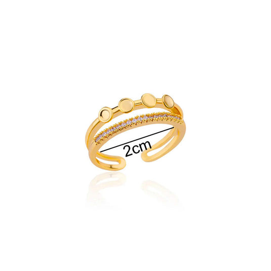 Gold Plated Contemporary Style Adjustable Ring