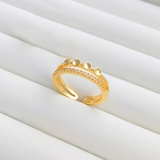 Gold Plated Contemporary Style Adjustable Ring