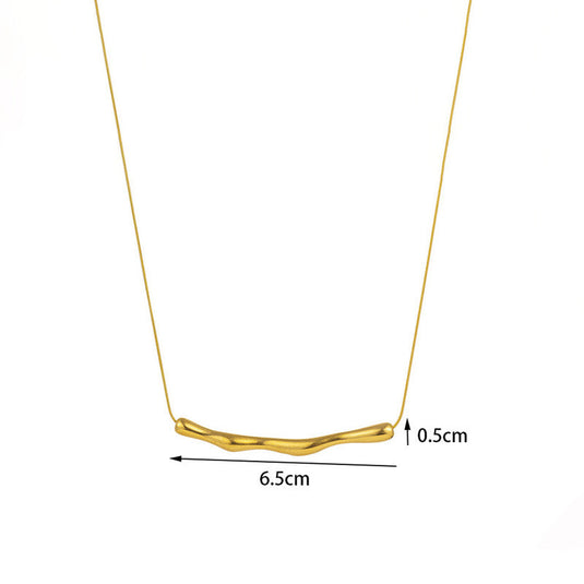 Gold Plated Stainless Steel Anti Tarnish Arc Chain Necklace For Women