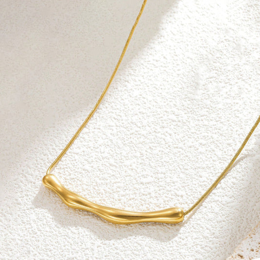Gold Plated Stainless Steel Anti Tarnish Arc Chain Necklace For Women