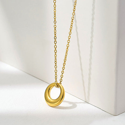 Gold Plated Stainless Steel Anti Tarnish Geometric Circle Pendant