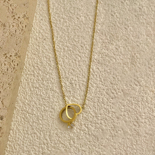 Gold Plated Stainless Steel Anti Tarnish Heart Themed Pendant For Women