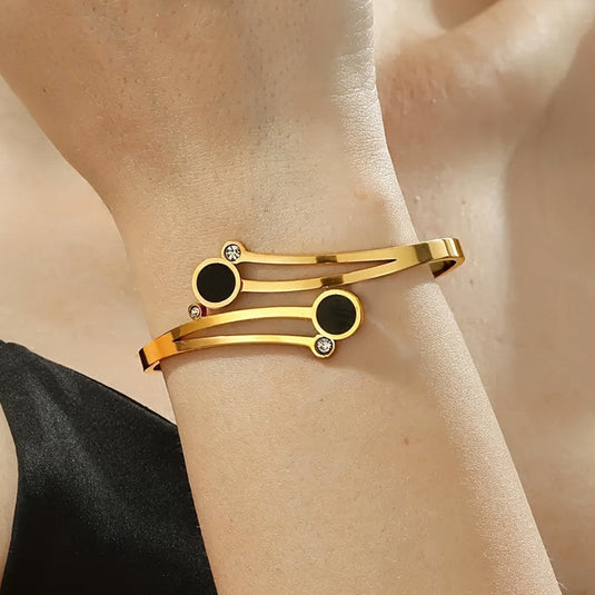 Gold Plated Stainless Steel Contemporary Anti Tarnish Geometric Bracelet