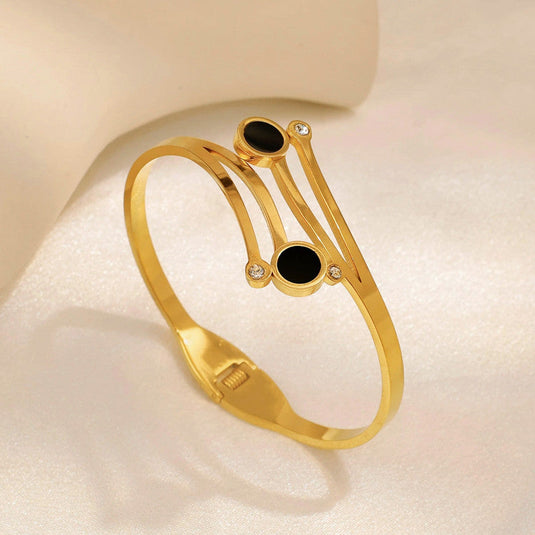 Gold Plated Stainless Steel Contemporary Anti Tarnish Geometric Bracelet