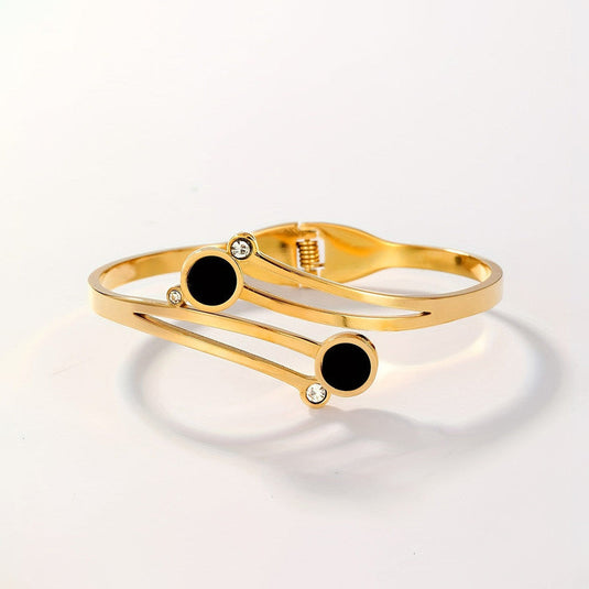 Gold Plated Stainless Steel Contemporary Anti Tarnish Geometric Bracelet