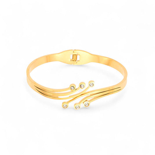Gold Plated Stainless Steel Contemporary Anti Tarnish Geometric Bracelet